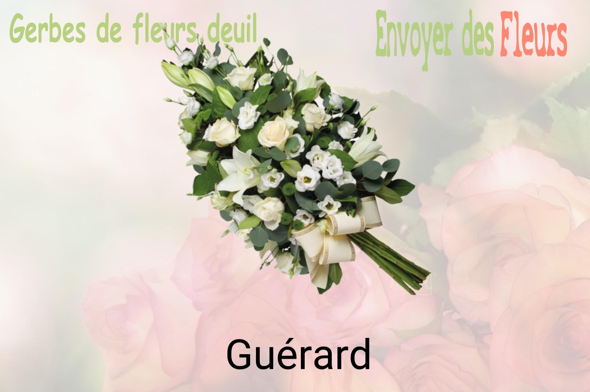 Gerbe de fleurs de deuil livrée à Guérard